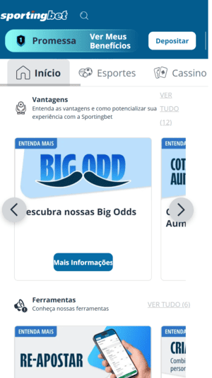 Oferta sem limites disponível na Sportingbet