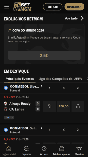 Mercado exclusivo para a Copa do Mundo na BetMGM