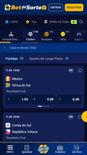 Mercados para Copa do Mundo disponíveis na BetdáSorte