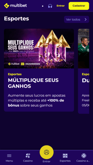 Ofertas disponíveis na Multibet