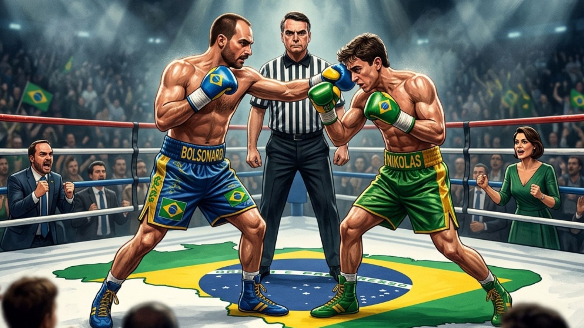 A direita briga. (Ficou simpática essa ilustração, né?)