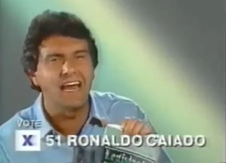 Ronaldo Caiado na campanha pela eleição presidencial de 1989