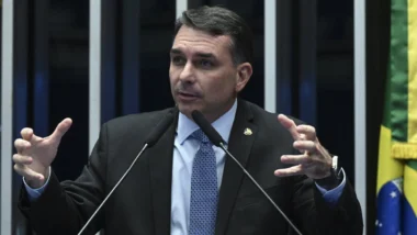 Flávio Bolsonaro em um dos discursos no Senado