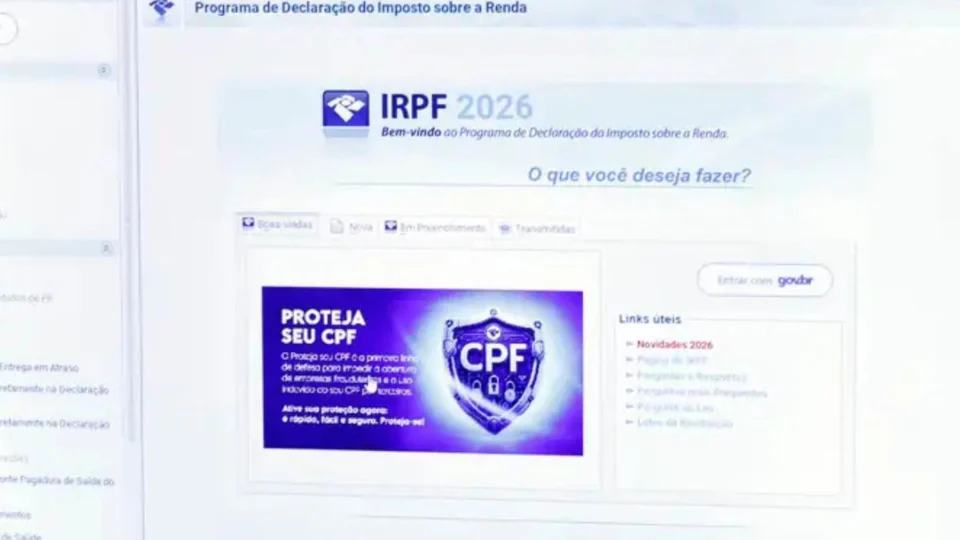 Tela do site oficial do IRPF 2026, que pode ser parcelado.