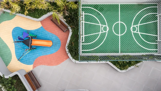 O escritório Burle Marx assina o paisagismo do Arbo Cabral e está presente no painel de boas-vindas do Átman Cabral.