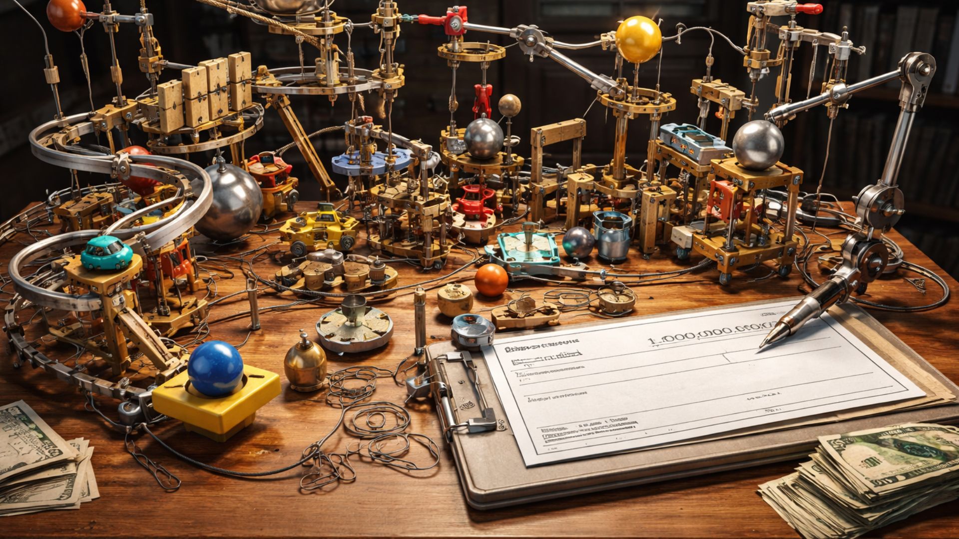 Os planos de vingança do João pareciam uma máquina de Rube Goldberg.