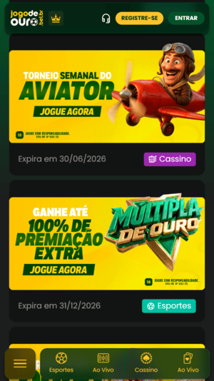 Ofertas de 1 real na Jogo de Ouro