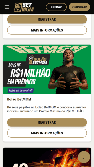 Exemplo de porque a BetMGM é uma das principais plataformas de 1 real