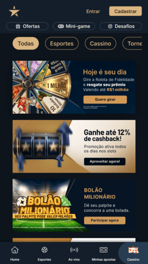 R$ 1 milhão em prêmios no bolão milionário da Estrelabet