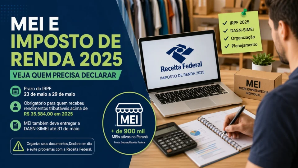 Prazo do Imposto de Renda 2025 já começou: microempreendedores individuais devem ficar atentos às regras e à entrega da DASN-SIMEI até 31 de maio para evitar pendências com a Receita Federal.