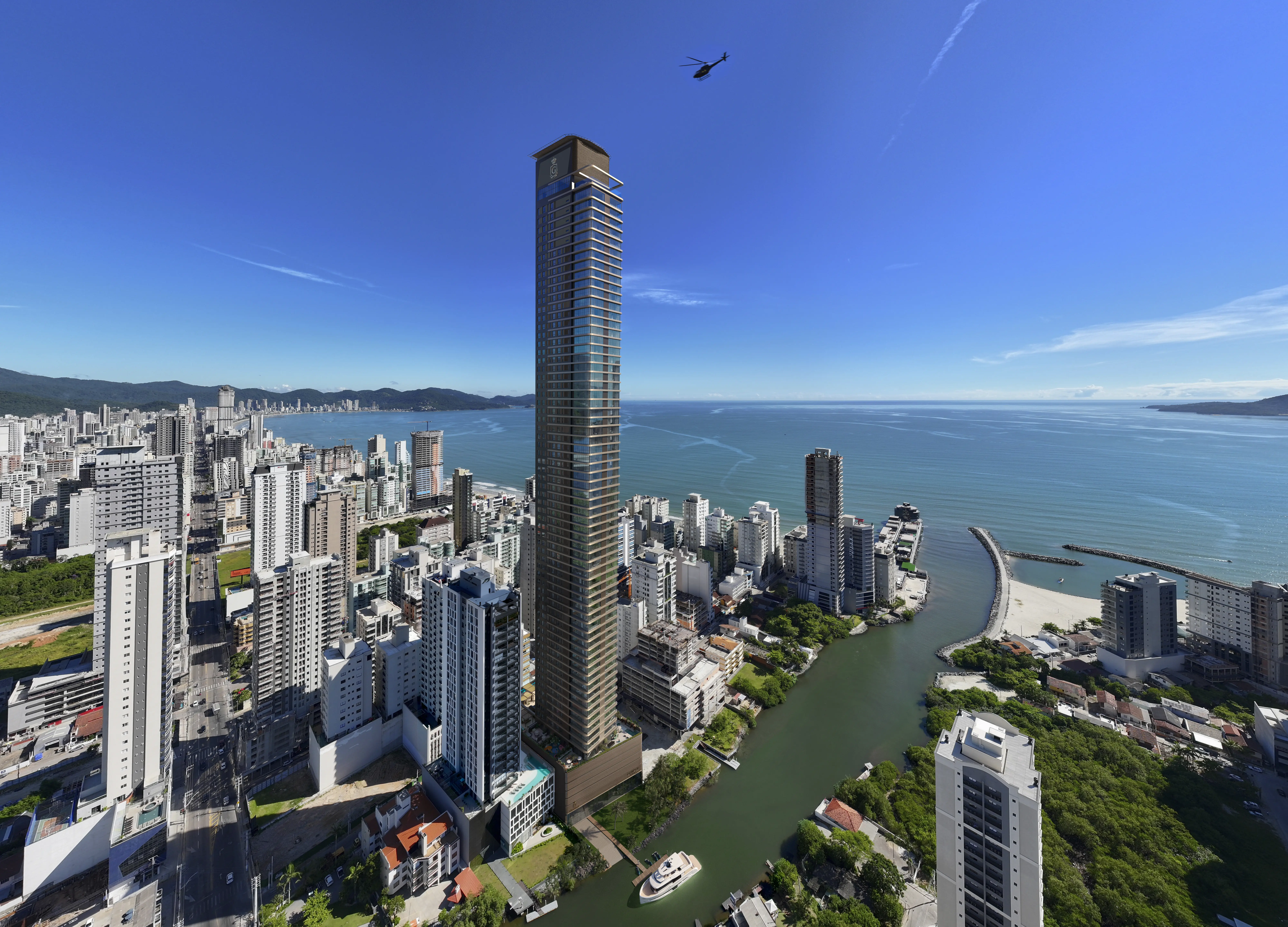 Torre terá cerca de 255 metros de altura, mais de 70 pavimentos e 114 apartamentos de alto padrão em Itapema.