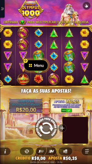 Tela inicial do Gates of Olympus 1000 na Betboom