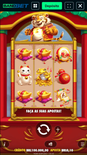 Tela inicial do Tigre Sortudo na Bandbet