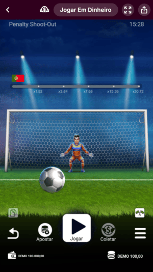 Screenchot da tela inicial do Penalty Shoot Out