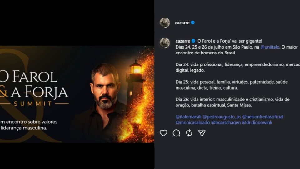 Quanto custa e como será o evento para homens de Cazarré, atacado por patrulha ideológica