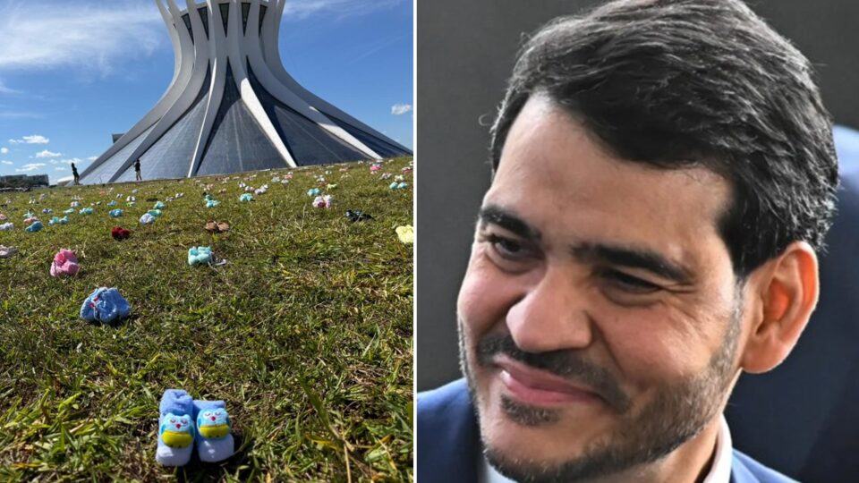 Centenas de sapatinhos bebê são expostos em protesto contra indicação de Messias ao STF