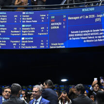 Quais senadores estavam presentes na votação que barrou indicação de Messias ao STF