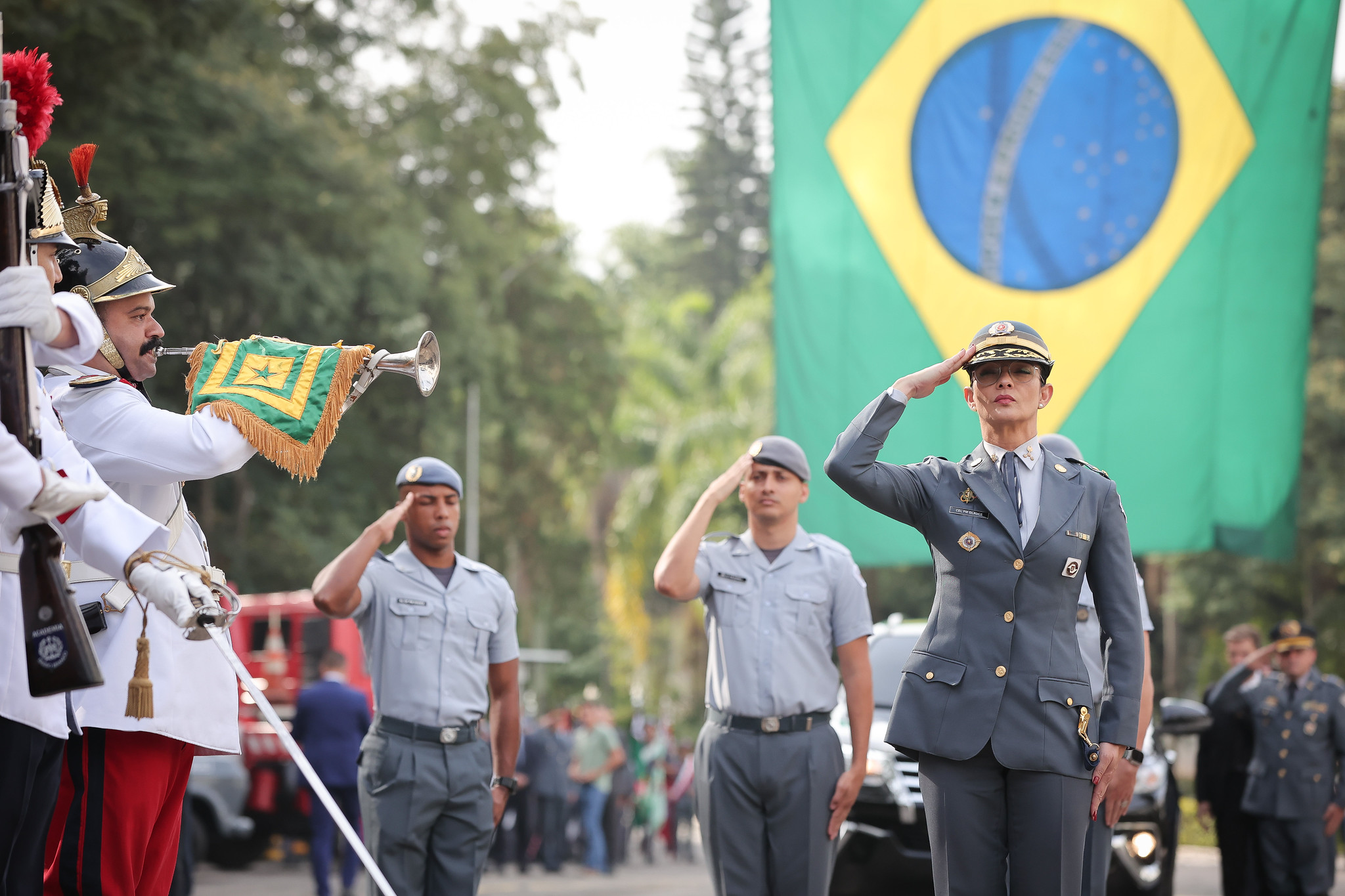 Coronel Glauce Anselmo Cavalli durante a cerimônia de posse como comandante-geral da Polícia Militar de São Paulo, na Academia do Barro Branco, nesta quarta-feira (29).