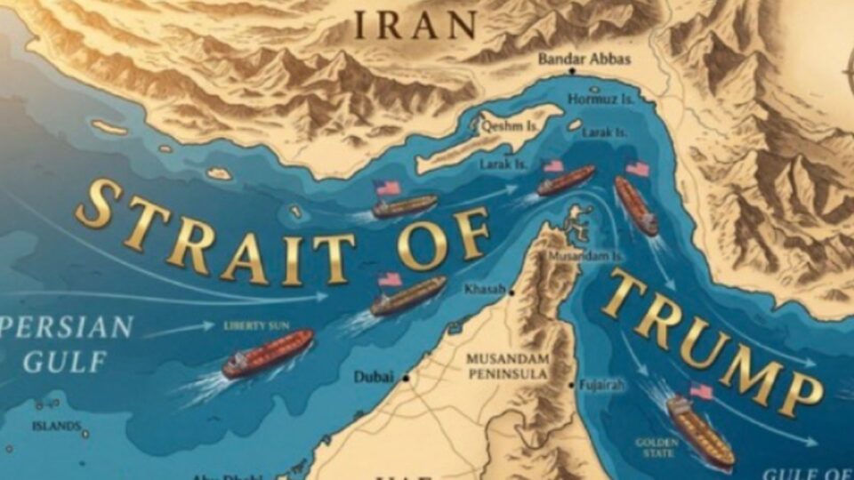 Trump compartilha imagem que mostra Estreito de Ormuz com seu nome