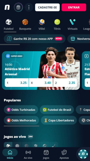 Super Odds disponíveis na Novibet
