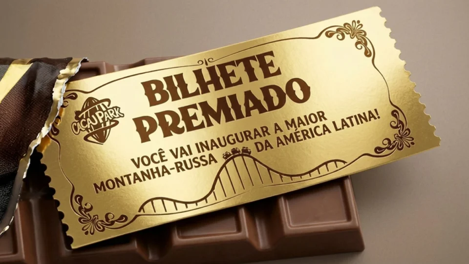 Cacau Show distribui 100 bilhetes dourados em chocolates da linha Dreams e oferece acesso antecipado ao Cacau Park com a principal atração do parque.
