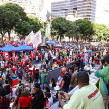 Ato do Dia do Trabalhador em 2025, no Rio de Janeiro. Foi o primeiro ano em que Lula não participou.