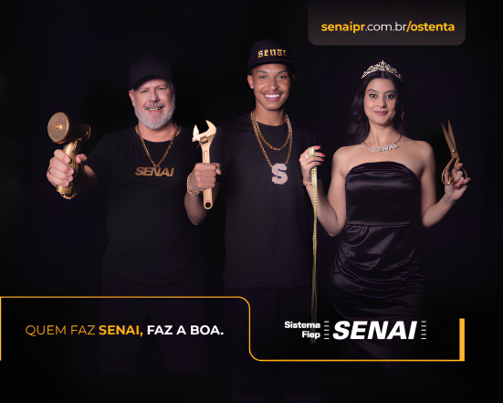 Campanha “Senai Ostenta” garantiu ao Senai Paraná o Grande Prêmio da categoria Mídias Integradas no Prêmio Colunistas Sul 2025, ao destacar a educação profissional como símbolo de orgulho e transformação social.