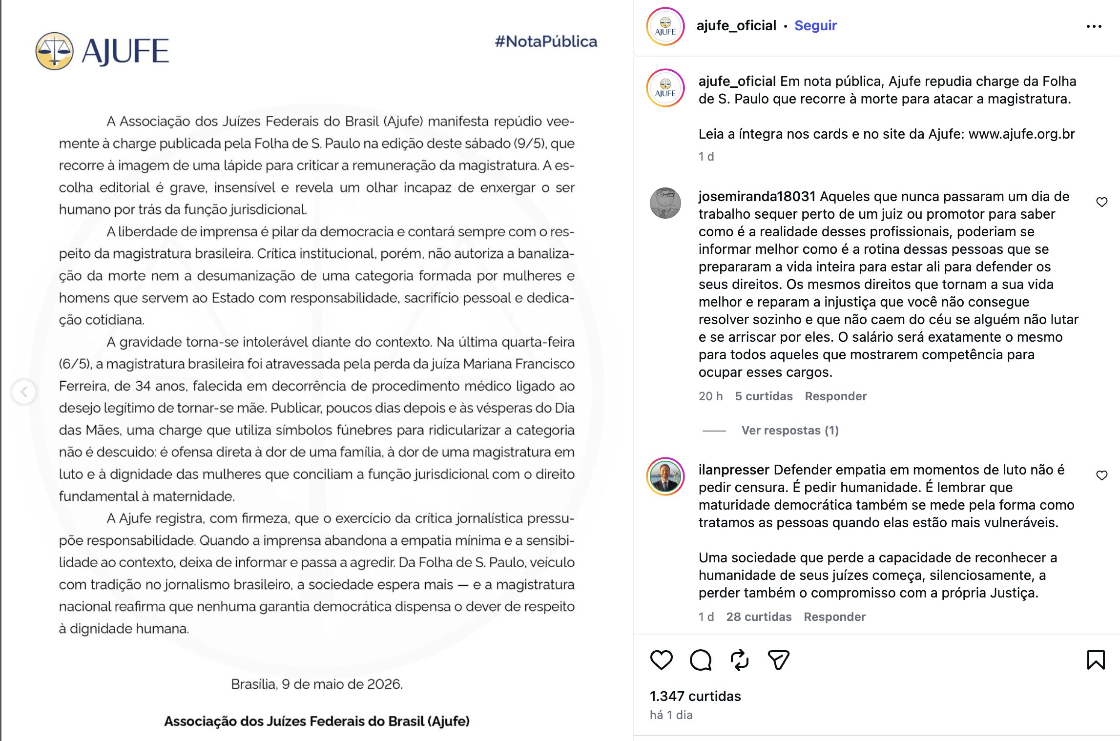 Charge sobre penduricalhos gera celeuma entre juízes e notas de repúdio