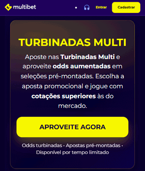 Oferta 'Turbinadas Multi' presente no site de apostas para a Copa do Mundo Multibet