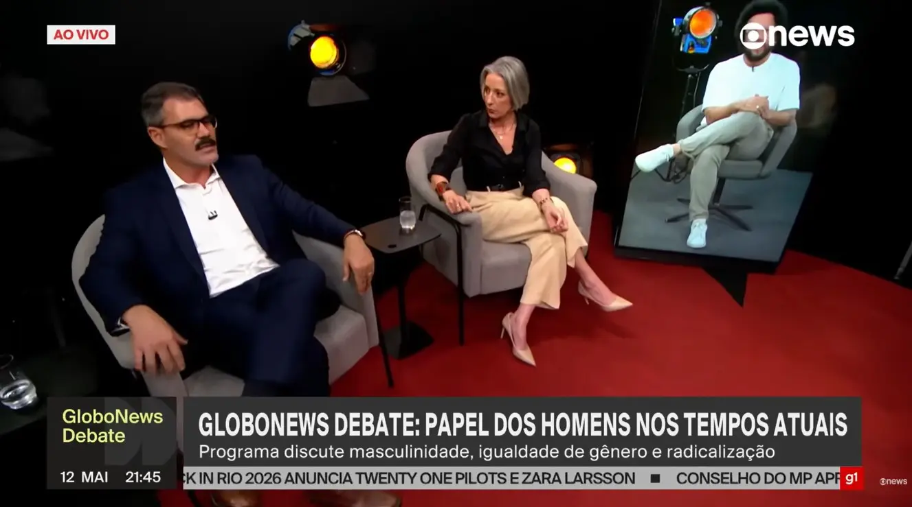 Cazarré participou de debate na GloboNews nesta terça-feira (12) para falar a respeito do papel do homem na sociedade atual.