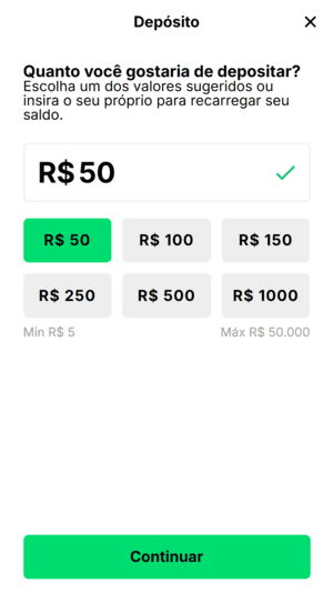 Tela de pagamentos da KTO