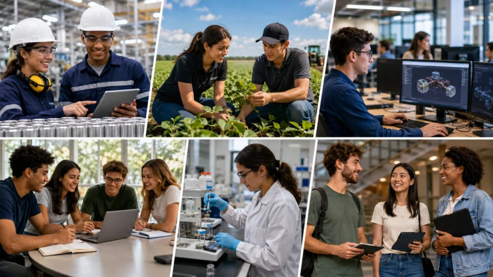 Jovens talentos em diferentes áreas — da indústria ao agronegócio e tecnologia — representam as oportunidades de estágio abertas em todo o Brasil para 2026.