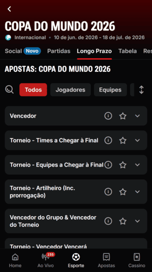 Mercados de longo prazo para a Copa do Mundo na Superbet