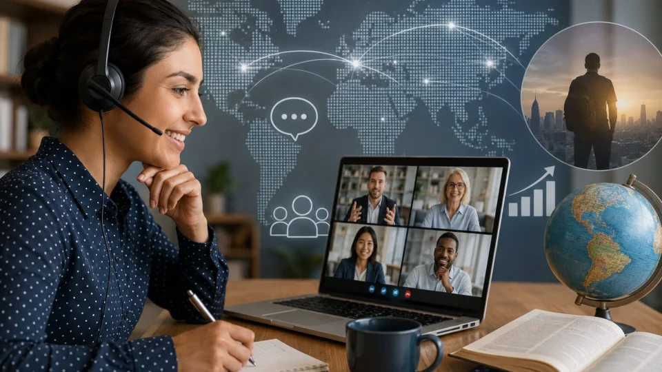 Profissionais brasileiros investem no inglês para acompanhar a nova exigência do mercado global, impulsionada pelo trabalho remoto e pela inteligência artificial.