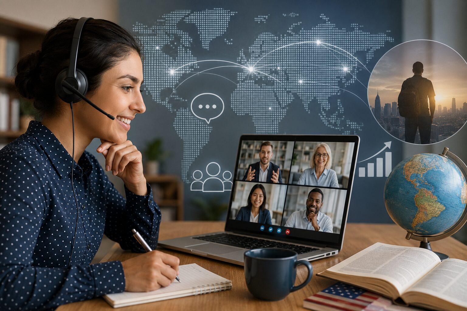 Profissionais brasileiros investem no inglês para acompanhar a nova exigência do mercado global, impulsionada pelo trabalho remoto e pela inteligência artificial.