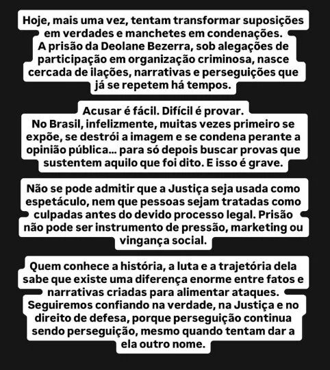 Daniele Bezerra também é advogada e influenciadora, com 2,9 milhões de seguidores no Instagram.