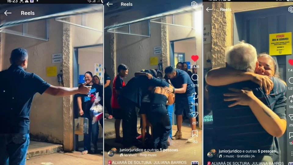 Uma das mulheres é Juliana Barros, mãe de duas crianças, que já cumpriu três anos de pena; seus familiares a aguardavam, ansiosos, em frente à penitenciária