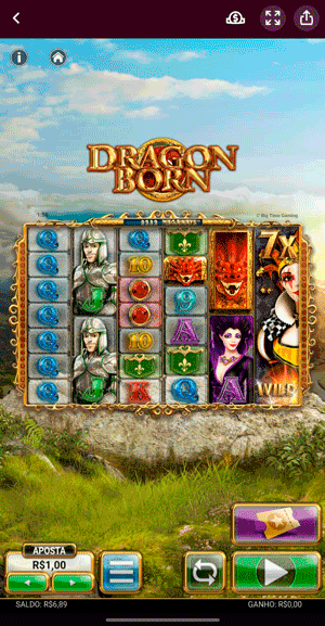 Interface do primeiro slot com Megaways desenvolvido pela Big Time Gaming, o Dragon Born (2015)