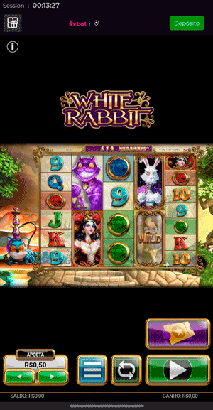Interface do White Rabbit Megaways presente no cassino da Vbet