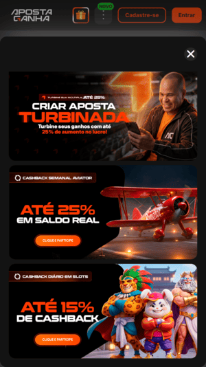 Cashback de até 15% disponível na nova plataforma Aposta Ganha