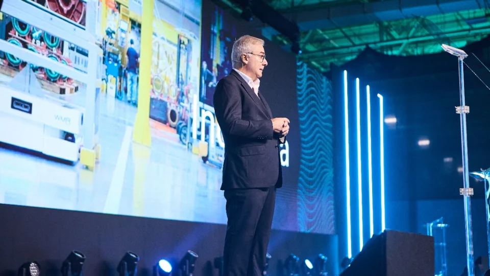 Carlênio Castelo Branco, CEO da Senior Sistemas, durante apresentação em evento corporativo da companhia.
