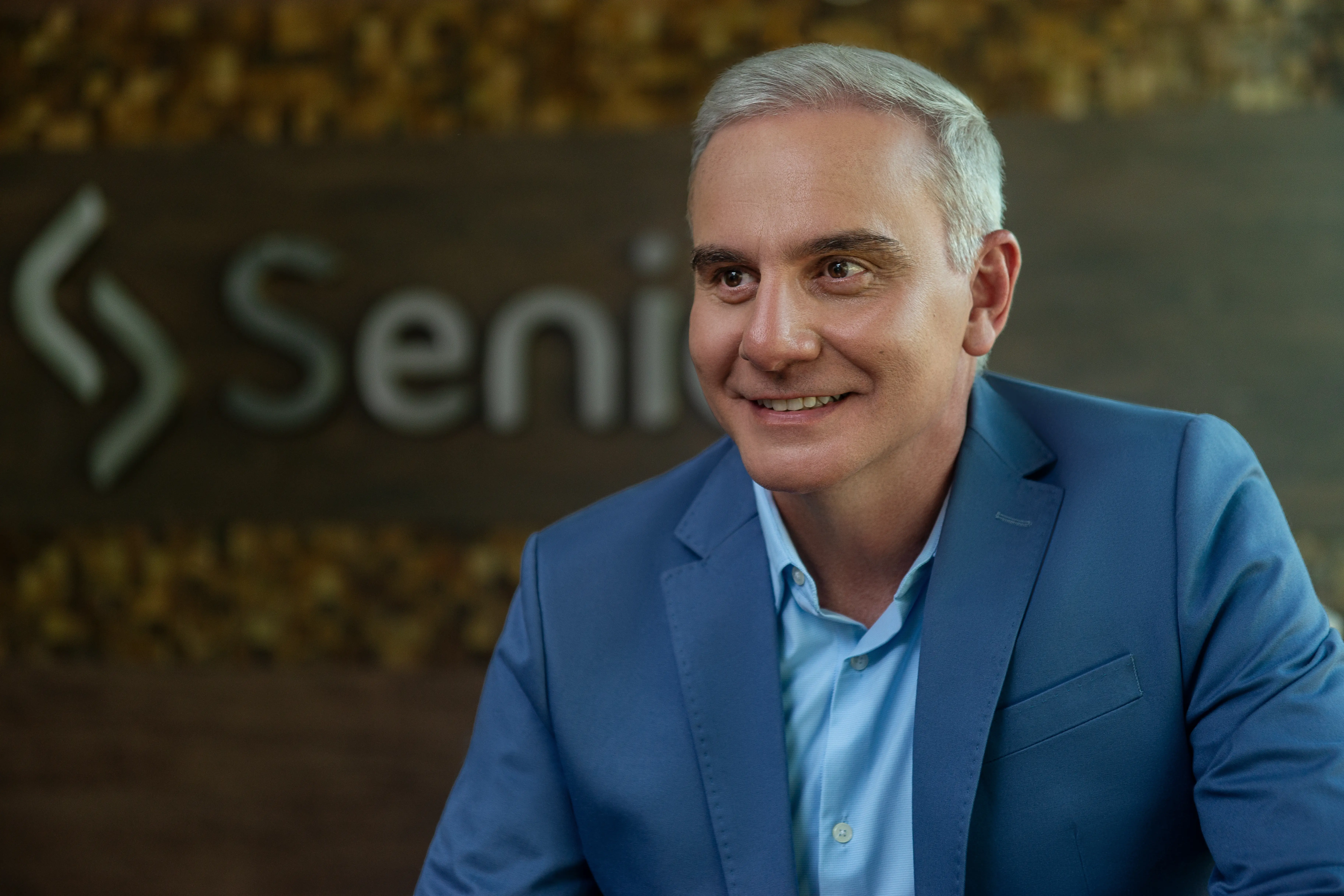 Carlênio Castelo Branco, CEO da Senior Sistemas, durante apresentação sobre inovação e expansão estratégica da companhia no setor de tecnologia.