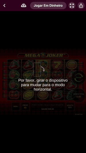 Aviso mostrado ao abrir o Mega Joker no celular