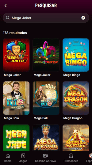 Ícone do Mega Joker mostrado na Superbet