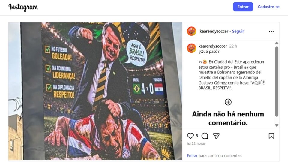 Painéis com imagem de IA de Bolsonaro causam indignação no Paraguai; entenda