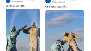 Nova propaganda de guerra do Irã mostra Cristo Redentor e Estátua da Liberdade duelando Imagem referente a matéria