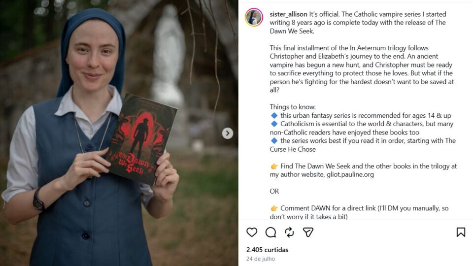 Freira escreve trilogia de vampiros para evangelizar através da ficção