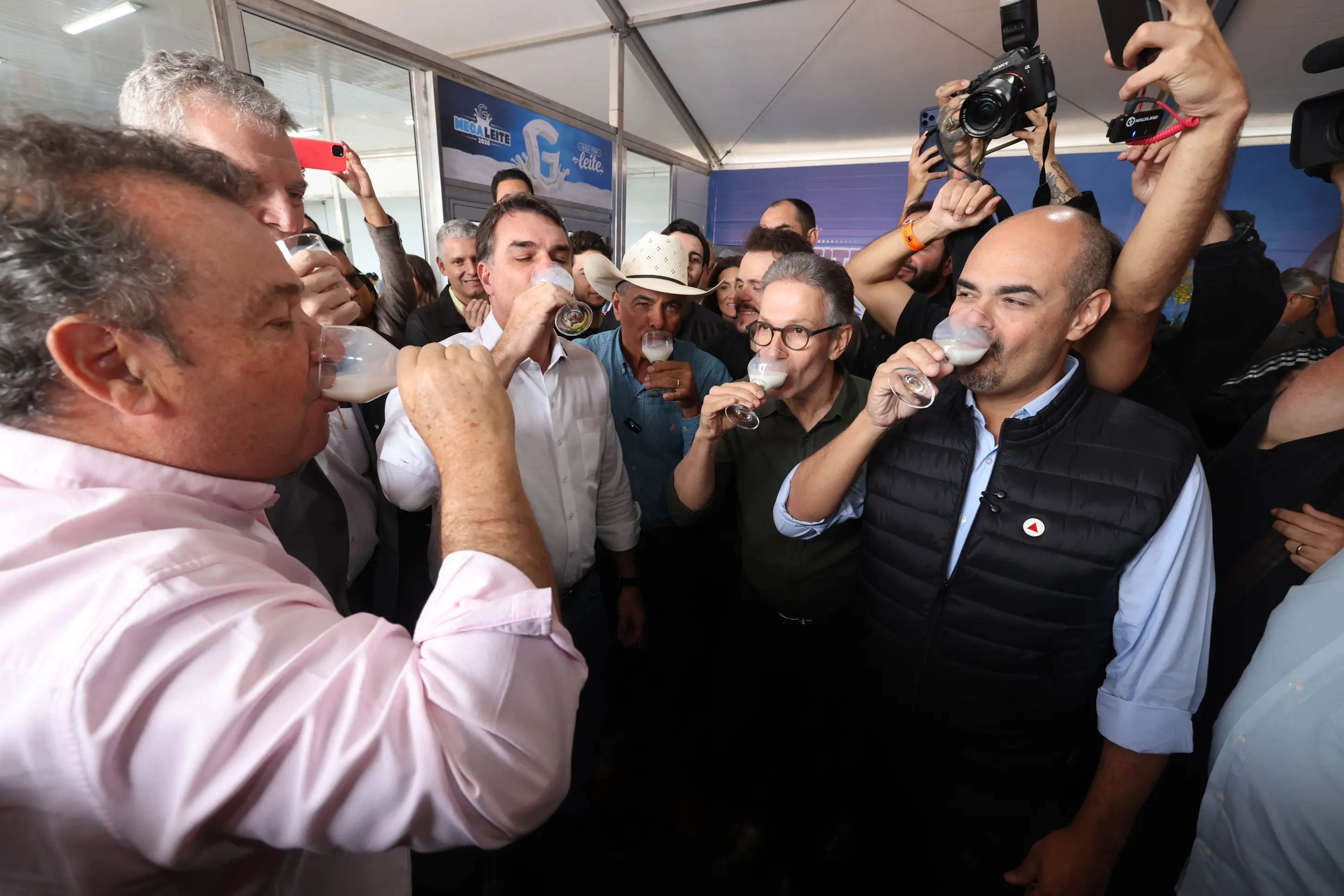Flávio e Zema na Megaleite em Belo Horizonte.