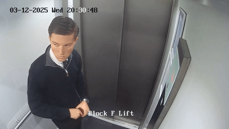 Henry Nowak deixando o prédio onde morava, três horas antes de ser morto: caso chocante.