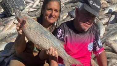 Pescadores artesanais aguardam definição do governo federal sobre o volume da cota extra da tainha. Imagem referente a matéria